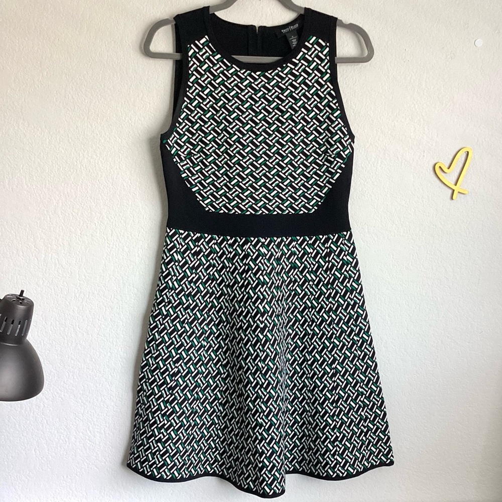 \White House Black Market\ Geo Pattern A-line Dress